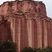 Erosion en cannelures de grès rouges fluviatiles à Talampaya, Argentine.