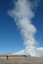 Colonne de fumée aux geyser del Tatio