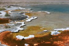 Concrétions de geysérite (silice) aux Sources de Firehole, Yellowstone