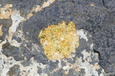 Nodule de péridotite dans les basaltes de la Grande Conque.