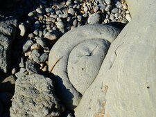 concrétion en forme de gogotte dans les grès de chatillon