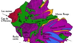 Carte géologique simplifiée de l'île de la Possession