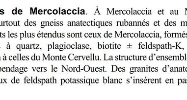 Corse - Arbori - Mercolaccia - Gneiss Anatectique