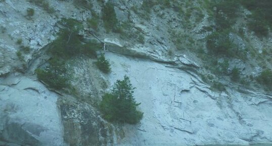 Gypse triasique dans les gorges de l'Arc