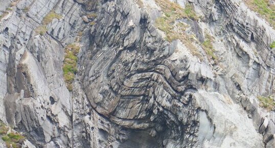 Plis dans les grès dévoniens de Mizen Head
