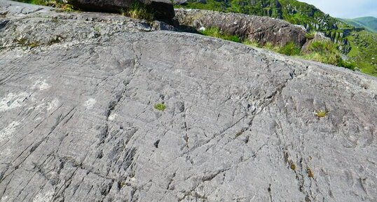 Stries glaciaires de Conor Pass