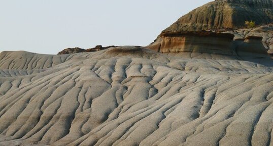 Erosion dans les roches meubles des Badlands du Dinosaur P.P.