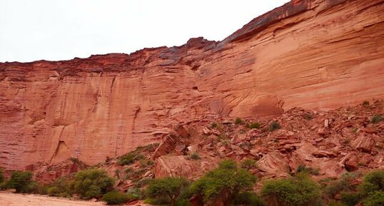 Eboulement le long du canyon de Talampaya