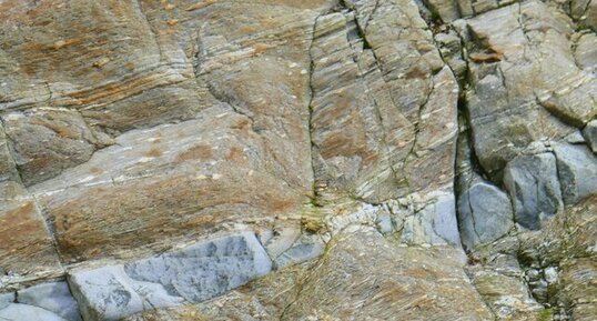 Filon dans Gneiss œillé, Gorges de l'Héric