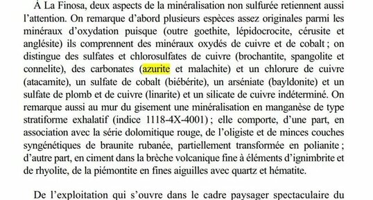 Corse - Ghisoni - Mine de Finosa - Azurite