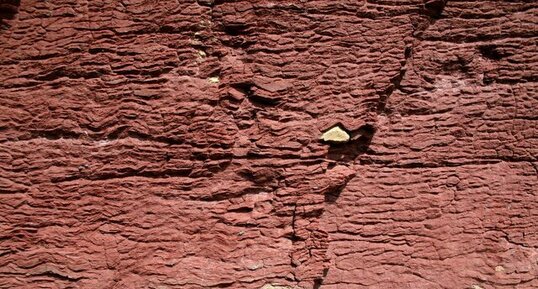 Détails du grès rouge de Bréhec