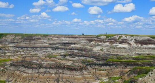 Paysage de badlands à Horseshoe Canyon