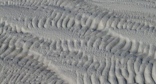 Détail des dépôts de calcite hydrothermale des terrasses de Pamukkale.