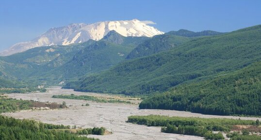 Dépôt de lahars liés à l'éruption de 1980 du Mont-saint-Helens