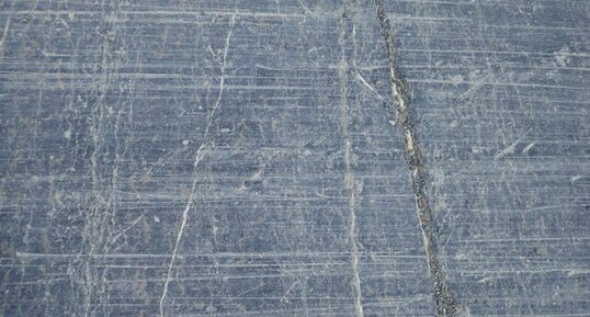 Stries glaciaires du Glacier Athabasca